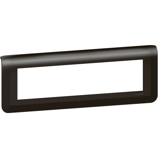 Plaque de finition horizontale pour 8 modules noir mat Mosaic