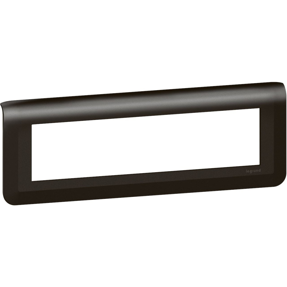 Plaque de finition horizontale pour 8 modules noir mat Mosaic