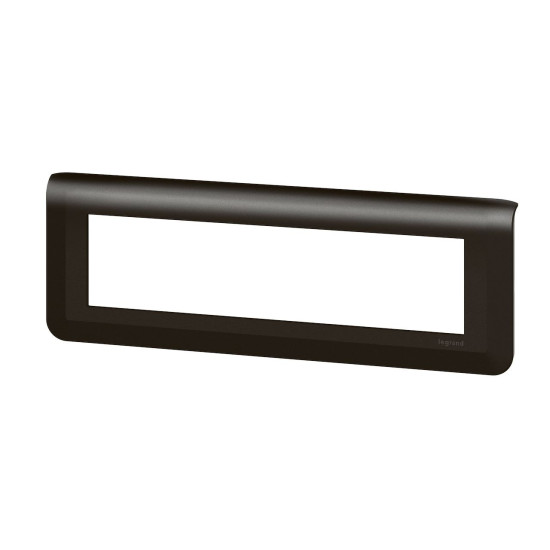 Plaque de finition horizontale pour 8 modules noir mat Mosaic