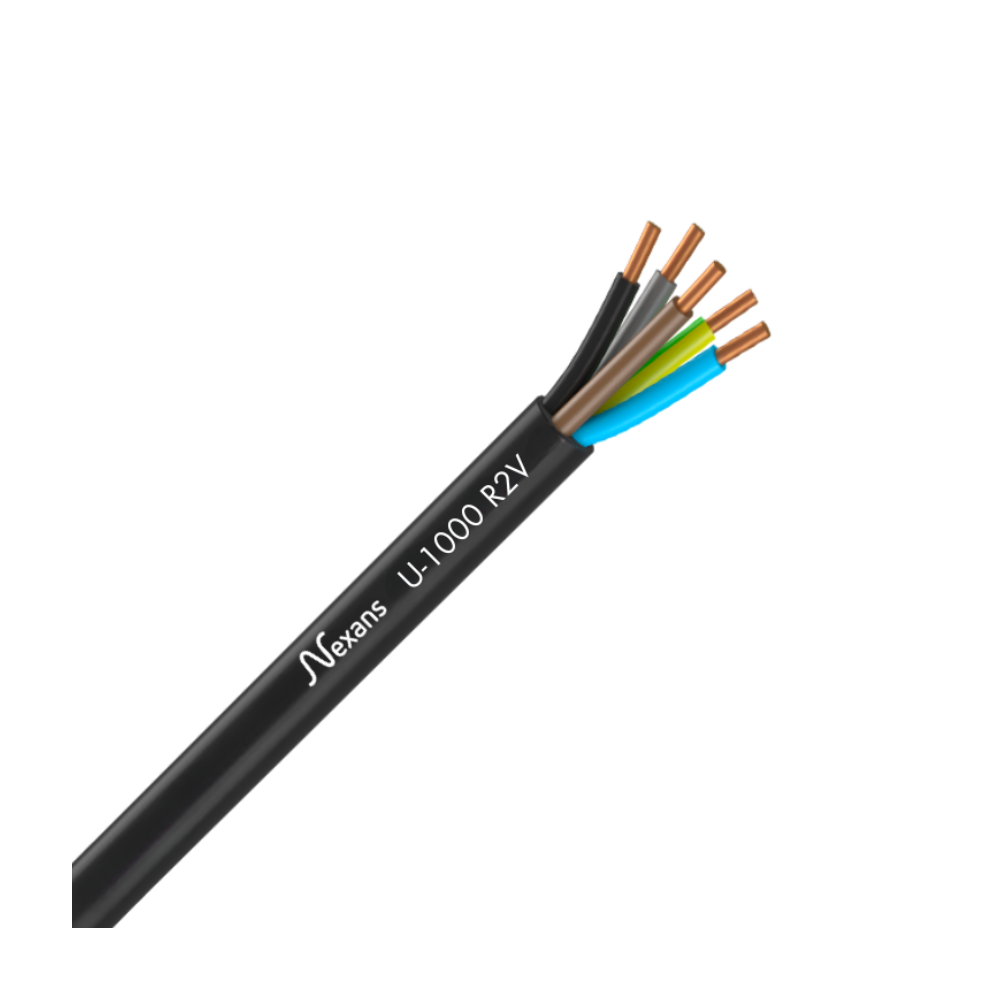 Câble électrique rigide U-1000 R2V 5G2.5² B/N/M/B/VJ -