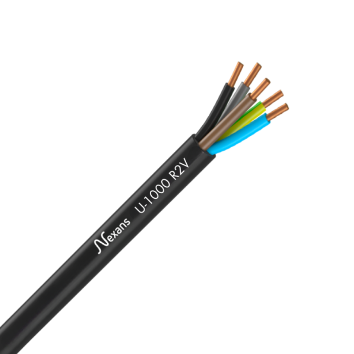 Câble électrique rigide U-1000 R2V 5G2.5² B/N/M/B/VJ -
