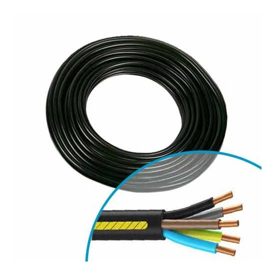 Câble électrique rigide U-1000 R2V 5G2.5² B/N/M/B/VJ -