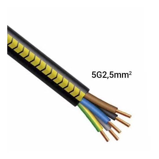 Câble électrique rigide U-1000 R2V 5G2.5² B/N/M/B/VJ -