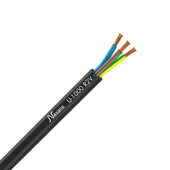 Câble électrique rigide U-1000 R2V 3G1,5 M/B/VJ -