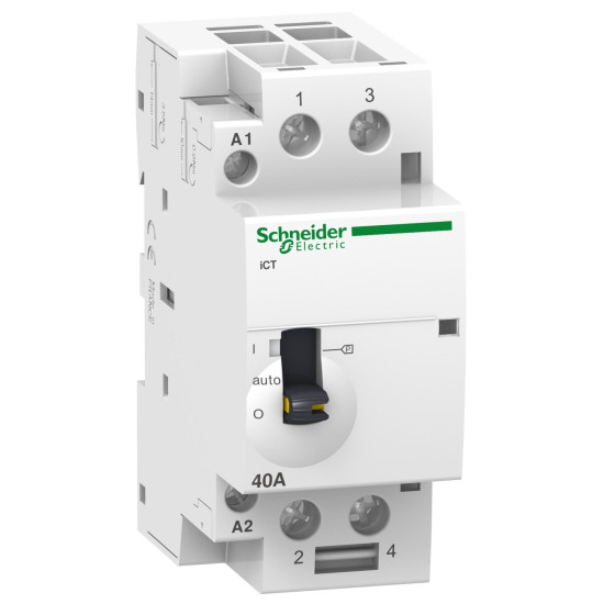 Contacteur à commande manuelle - 2P - 40A - 2NO - 220/240Vca -