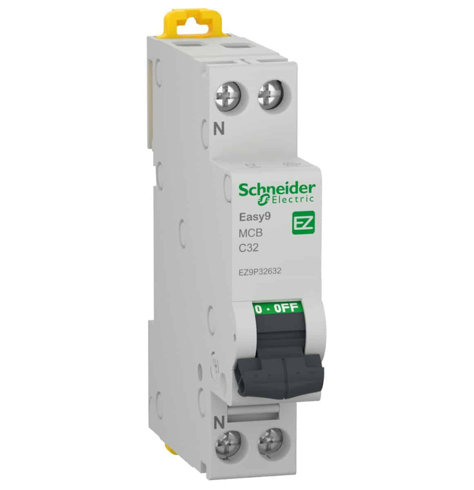 Disjoncteur miniature (MCB), Easy9, 1P+N, 32 A, courbe C, 4 500 Disjoncteur miniature (MCB), Easy9, 1P+N, 32 A, courbe C, 4 500