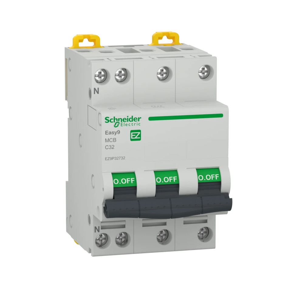 Disjoncteur miniature (MCB), Easy9, 3P+N, 32 A, courbe C, 4 500 Disjoncteur miniature (MCB), Easy9, 3P+N, 32 A, courbe C, 4 500