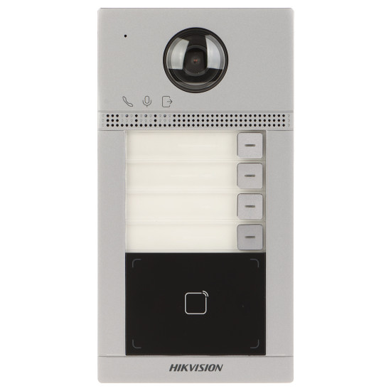 Station de porte en métal pour villa à 4 boutons Hikvision -