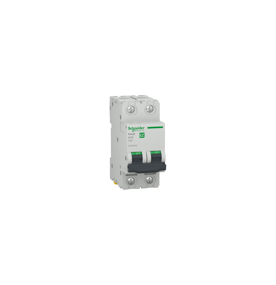 Disjoncteur miniature (MCB), Easy9, 2P, 50 A, courbe C, 4 500 A Disjoncteur miniature (MCB), Easy9, 2P, 50 A, courbe C, 4 500 A