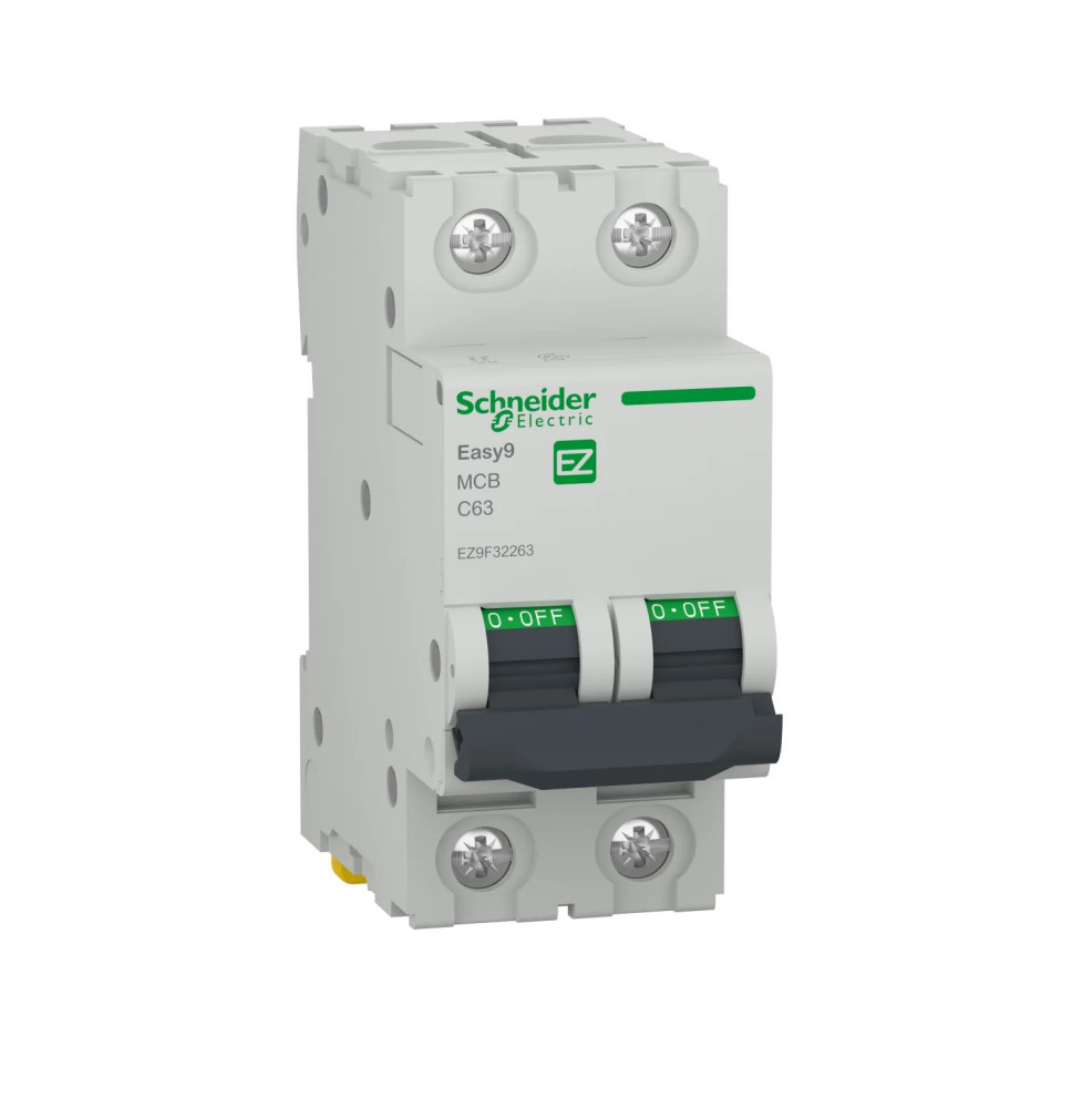 Disjoncteur miniature circuit breaker (MCB), Easy9, 2P, 63A, C Disjoncteur miniature circuit breaker (MCB), Easy9, 2P, 63A, C