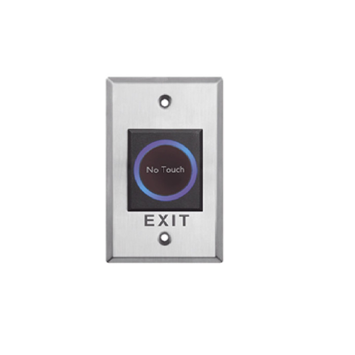 Bouton sans contact / Voyant LED / NO / NC / Intérieur / Acier