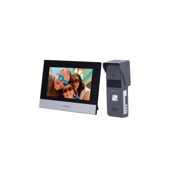 Kit d'interphone hybride avec 1 poste intérieur et 1 poste de