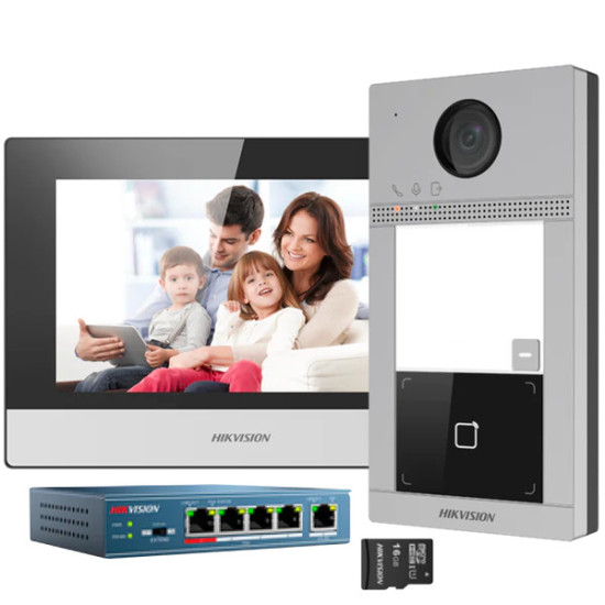 Kit d'interphone vidéo IP Hikvision - DS-KIS604P(C)