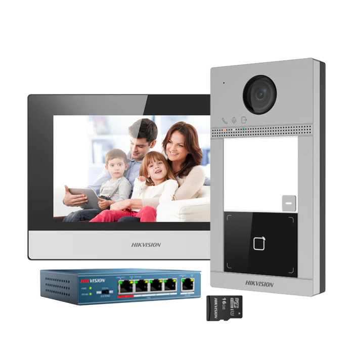 Kit d'interphone vidéo IP Hikvision - DS-KIS604P(C)