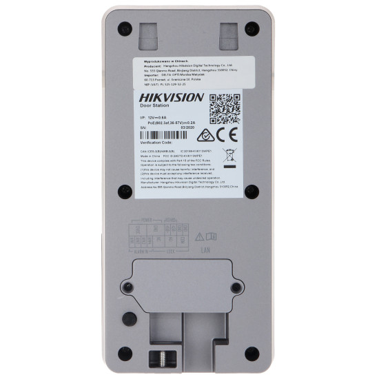 Kit d'interphone vidéo IP Hikvision - DS-KIS603P(C)