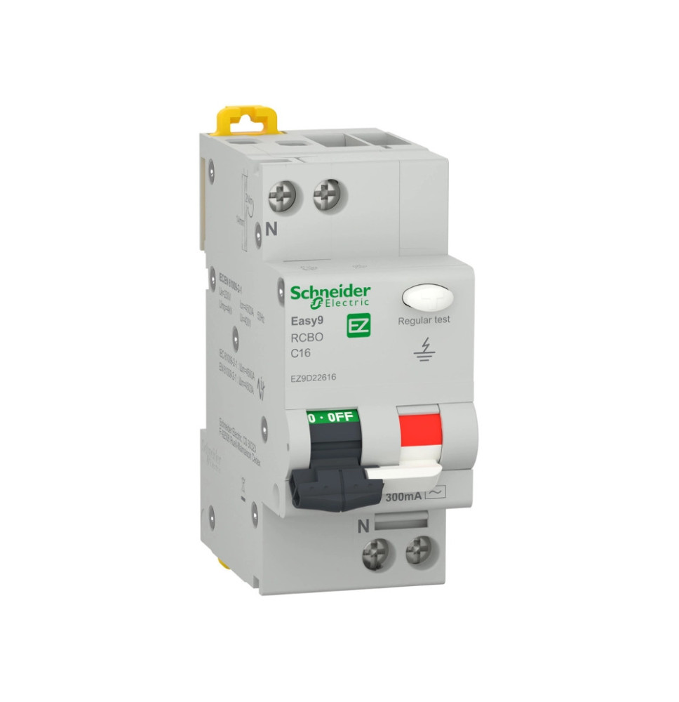 Disjoncteur différentiel Easy9 1P+N C16A 4.5kA 300mA Schneider Disjoncteur différentiel Easy9 1P+N C16A 4.5kA 300mA Schneider