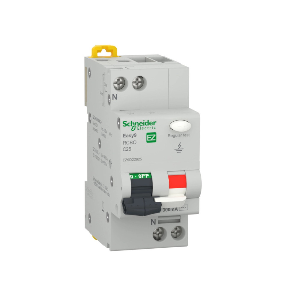 Disjoncteur différentiel Easy9 1P+N C25A 4.5kA 300mA Schneider Disjoncteur différentiel Easy9 1P+N C25A 4.5kA 300mA Schneider