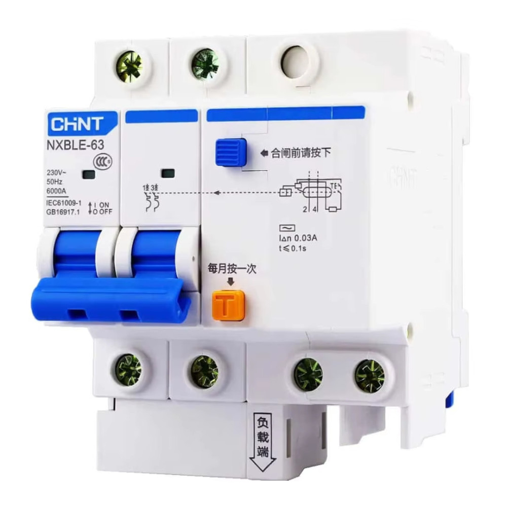 Disjoncteur différentiel 6KA 2P 32A 300mA NXBLE-63 CHINT -