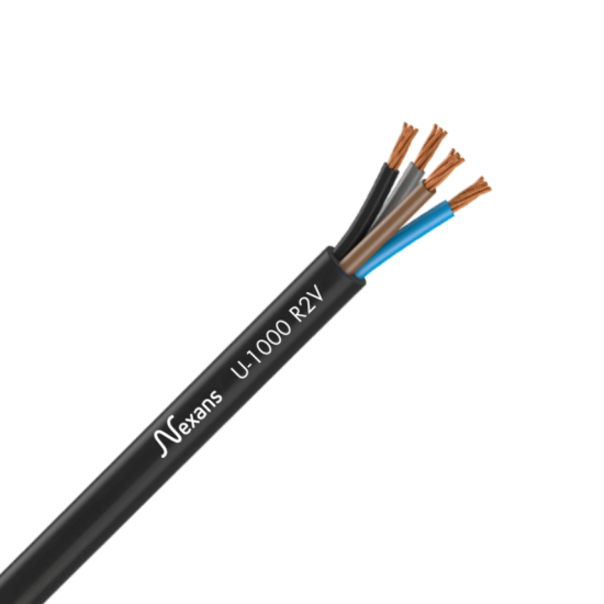 Câble électrique rigide U-1000 R2V 4G16mm² N/M/G/B - le ML -