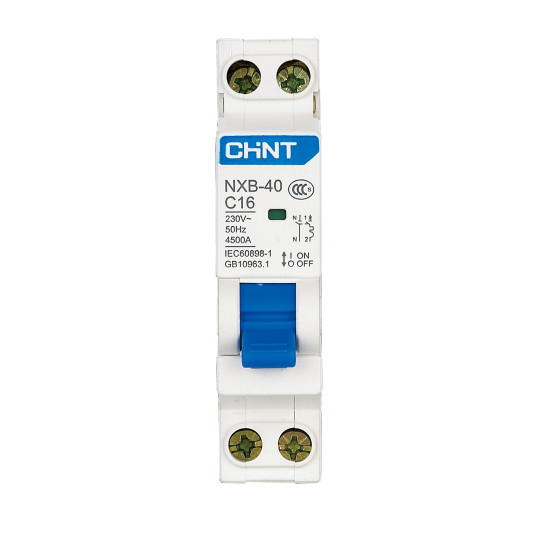 Disjoncteur miniature DPN 1P+N 4,5kA C16A NXB-40 CHINT - 817017