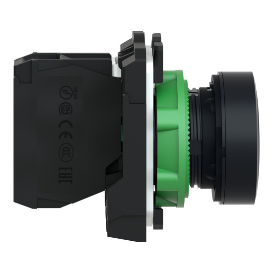 Bouton poussoir à impulsion - Ø22 - noir - 1F - vis étrier