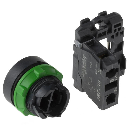 Bouton poussoir à impulsion - Ø22 - noir - 1F - vis étrier