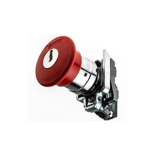 Bouton arrêt urgence - Ø40 - à clé 455 - rouge - 1O – vis