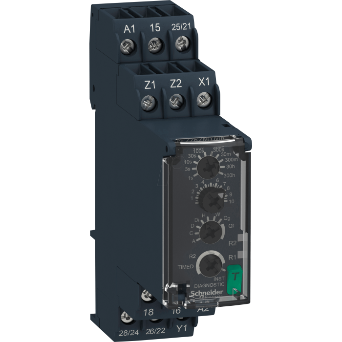 Relais temporisé 8 A - 2OF - multi - 1s à 300h - 24V à 240VACDC