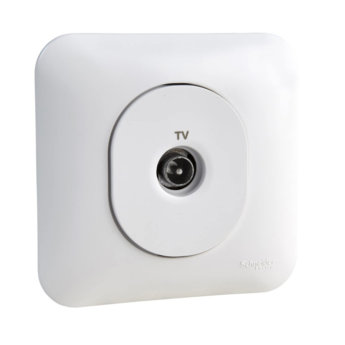 Prise TV simple - fixation avec griffes avec plaque Ovalis