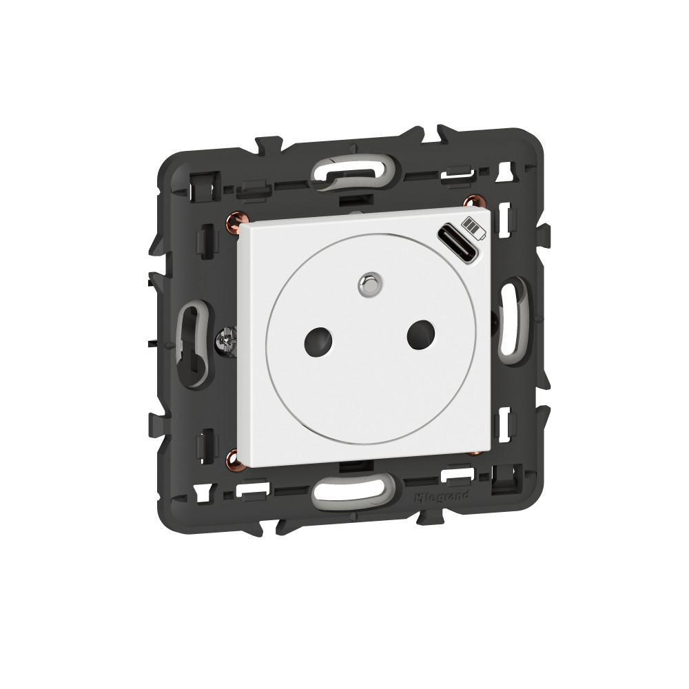Prise de courant surface 2P+T standard FB avec chargeur USB