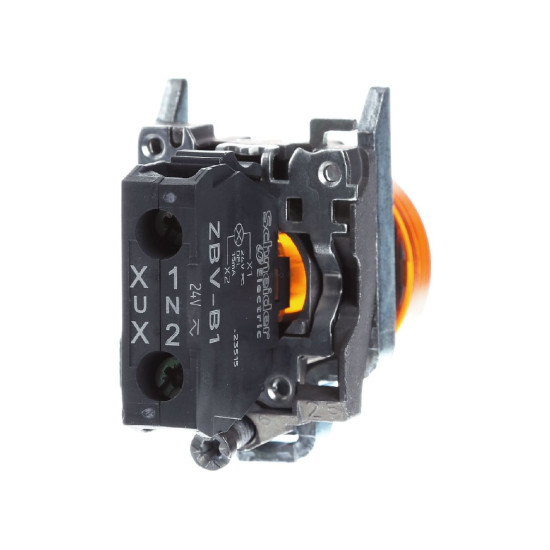 Bouton poussoir voyant lumineux DEL - Ø22 - orange - 24V - vis