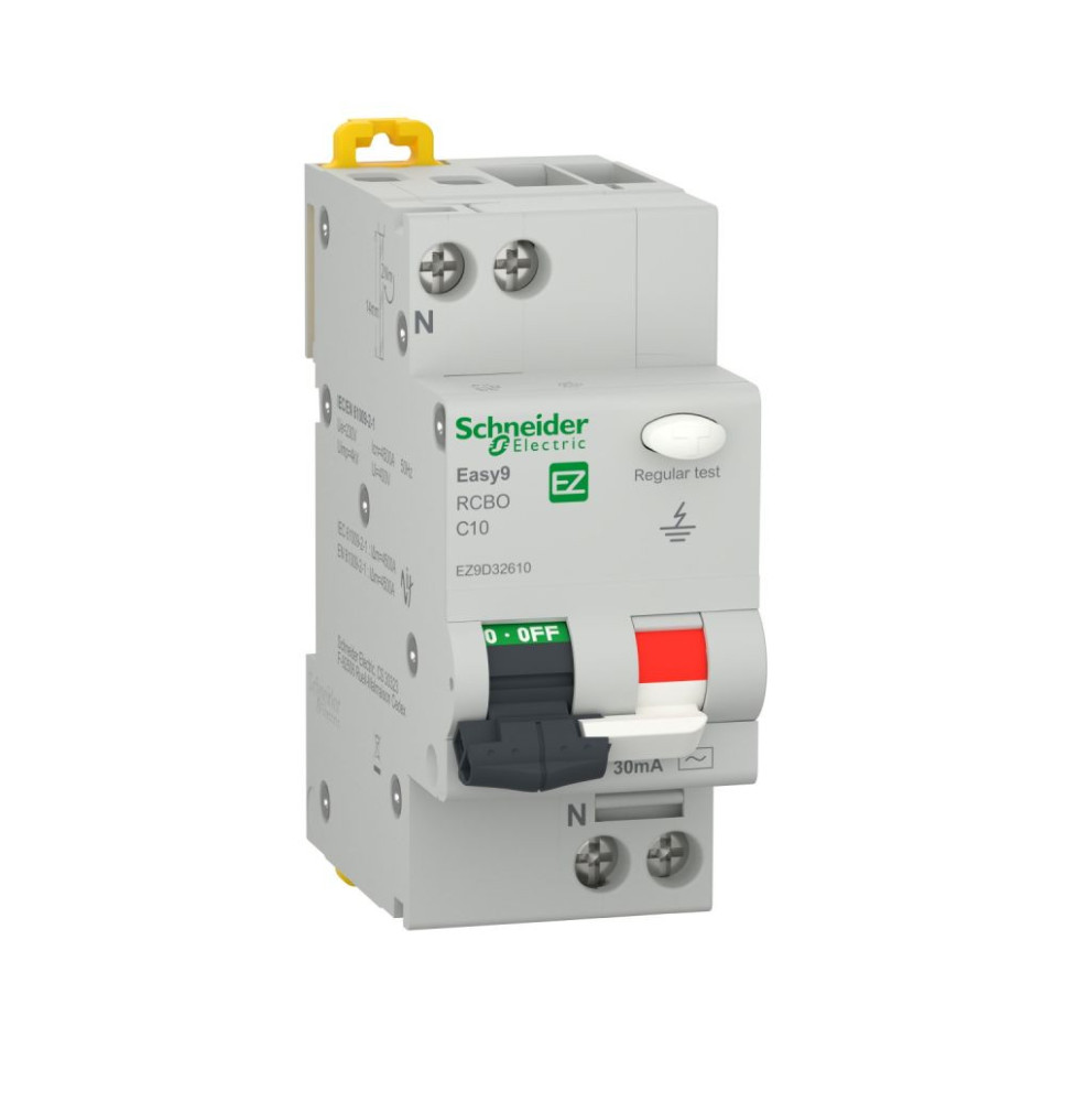 Disjoncteur Différentiel 4,5kA PH+N (C) 10A, 30mA Schneider Disjoncteur Différentiel 4,5kA PH+N (C) 10A, 30mA Schneider