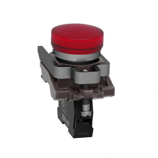Bouton poussoir voyant lumineux DEL - Ø22 - rouge - 230V - vis