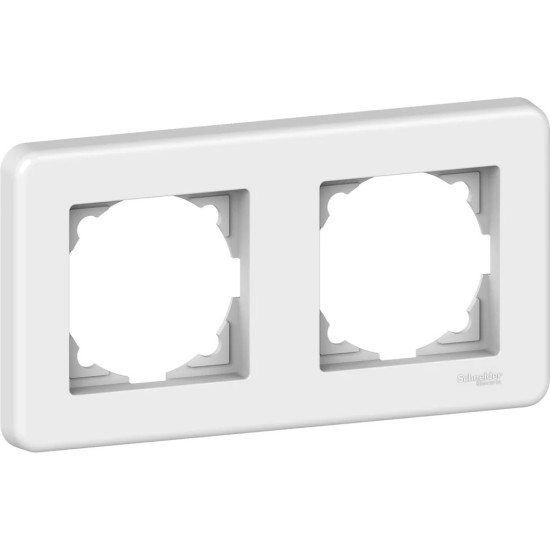 Plaque 2 Postes Horizontal Blanc Leona Schneider Electric -