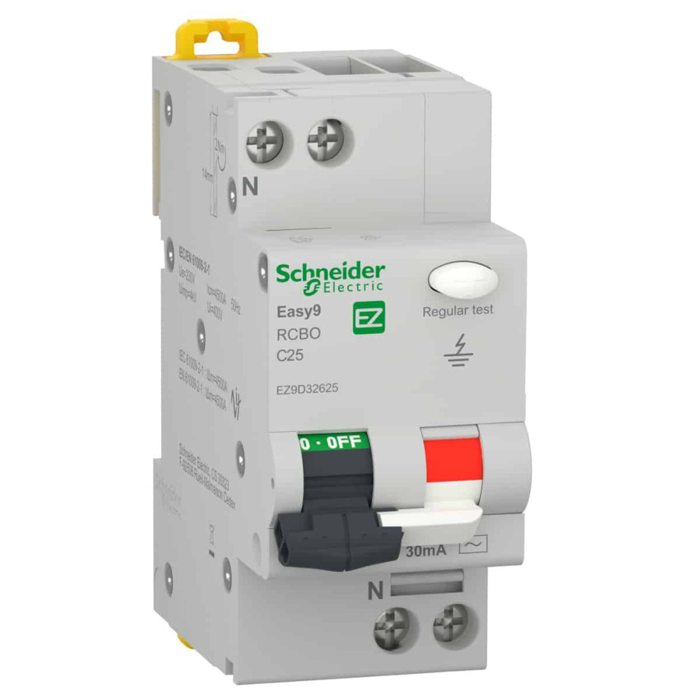 Disjoncteur Différentiel 4,5kA 1P+N (C) 25A, 30mA Schneider Disjoncteur Différentiel 4,5kA 1P+N (C) 25A, 30mA Schneider