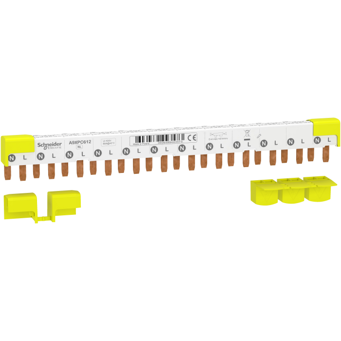 Jeu de barres en peigne ou de raccordement, Acti9, 1L+N, pas de