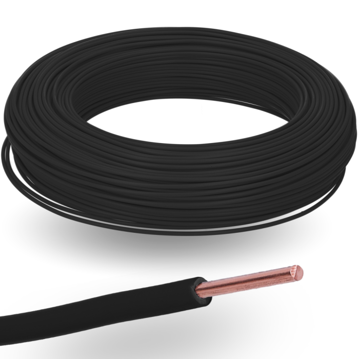 Fil électrique rigide H07VU 1x10 mm² noir - Couronne/Rouleau de 100m - Nexans - 10271013 - Achat / Vente