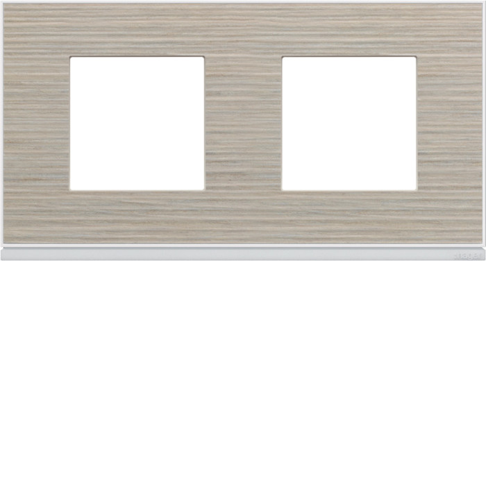 Plaque gallerie 2 postes horizontale 71mm latté - Hager -