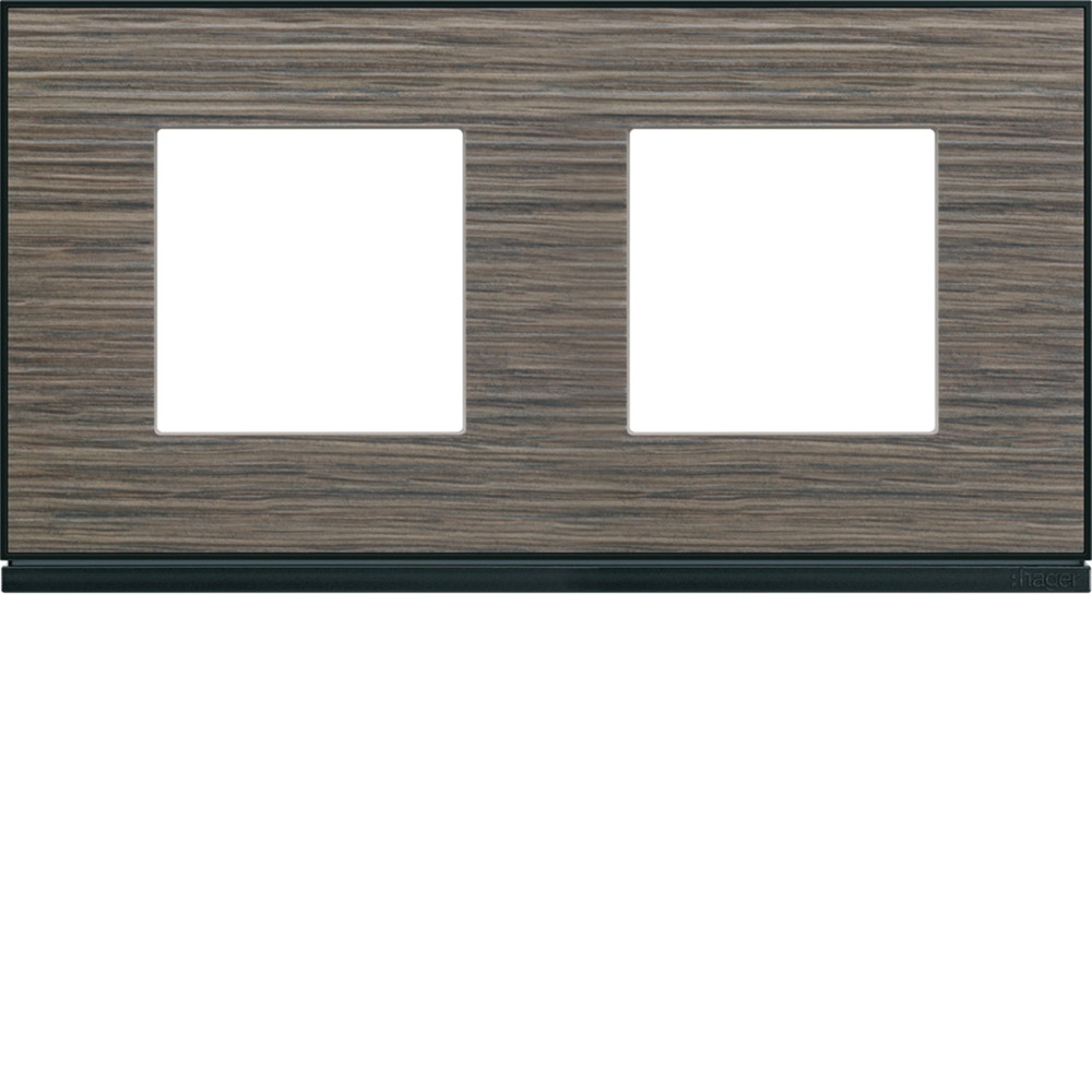 Plaque galérie 2 poteaux horizontaux 71mm pécan - Hager - Plaque galérie 2 poteaux horizontaux 71mm pécan - Hager -