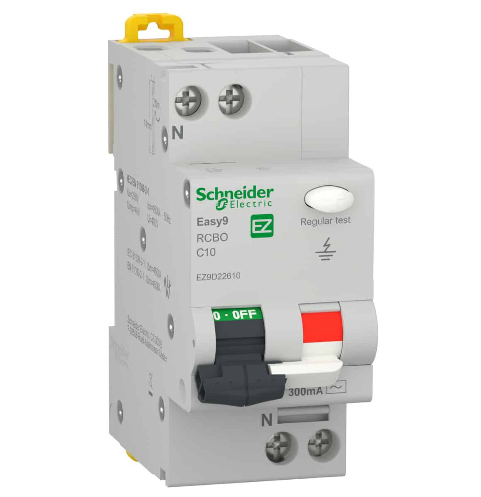 Disjoncteur Différentiel 4,5kA 1P+N (C) 10 300mA Schneider Disjoncteur Différentiel 4,5kA 1P+N (C) 10 300mA Schneider
