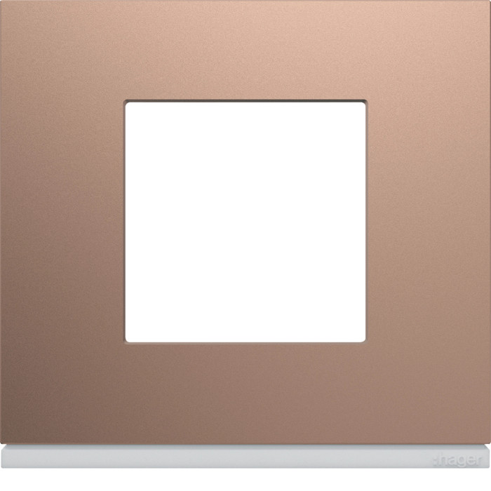 Plaque de finition galérie 2 modules Rosé entraxe 71 mm - Hager