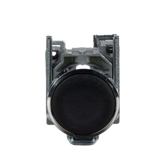 Bouton poussoir à impulsion affleurant - Ø22 - noir - 1F - vis