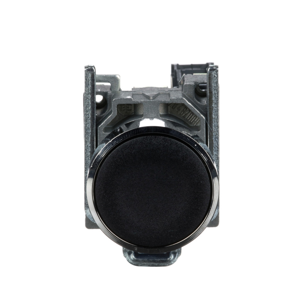Bouton poussoir à impulsion affleurant - Ø22 - noir - 1F - vis
