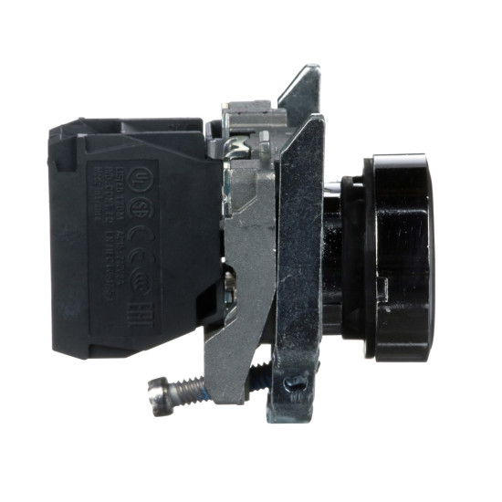Bouton poussoir à impulsion affleurant - Ø22 - noir - 1F - vis