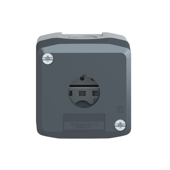 Bouton poussoir boite 1 trou Ø22 - couvercle gris foncé - fond