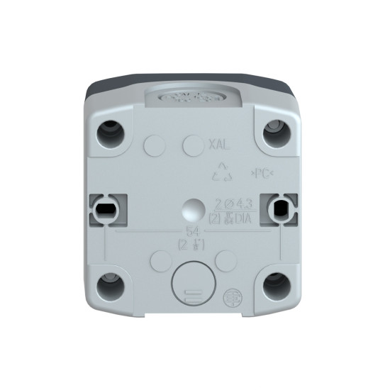 Bouton poussoir boite 1 trou Ø22 - couvercle gris foncé - fond