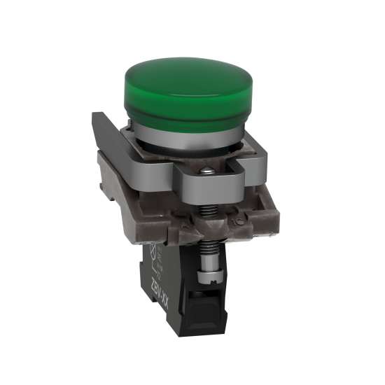 Bouton poussoir voyant lumineux DEL - Ø22 - vert - 24V - vis