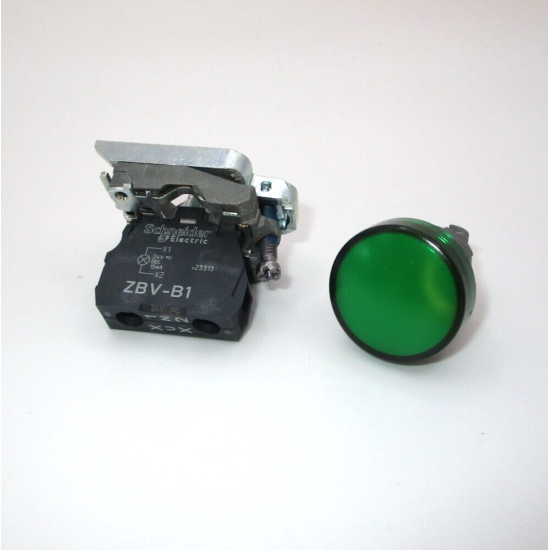 Bouton poussoir voyant lumineux DEL - Ø22 - vert - 24V - vis