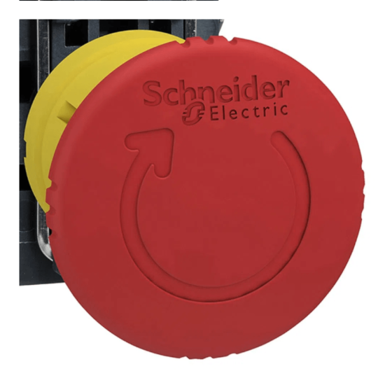 Bouton poussoir arrêt urgence - Ø40 - pousser tourner - rouge -