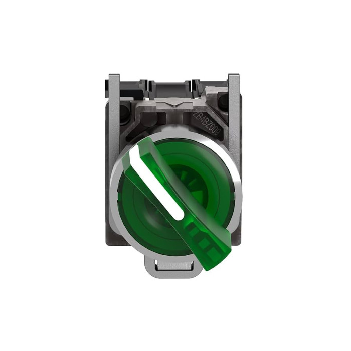 Bouton poussoirs à manette lumineux - Ø22 - 2 pos fix - vert -